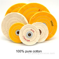 Pulido de rueda de pulido de tela de algodón amarillo de 5 pulgadas